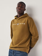GANT Natural Printed Graphic Hoodie - Image 1 of 5