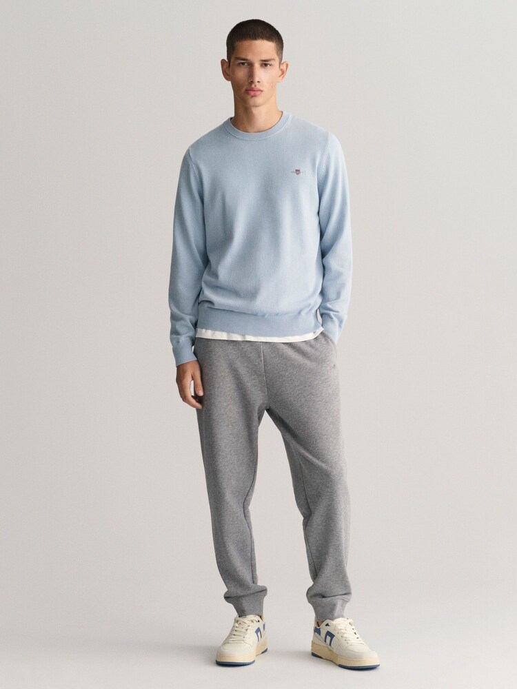 GANT Blue Classic Cotton Crew Neck Jumper - Image 3 of 5