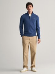 GANT Blue Casual 100% Cotton Quarter Zip Jumper - Image 3 of 5