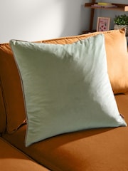 Furn Eucalyptus/Natural Meridian Velvet Cushion 55 x 55cm Cover 45cm X 45cm - Image 1 of 6