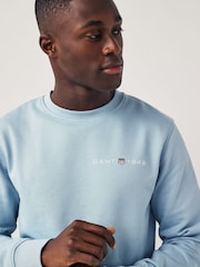 GANT Blue Printed Graphic Crew Neck Sweatshirt - Image 3 of 6