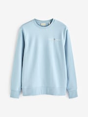 GANT Blue Printed Graphic Crew Neck Sweatshirt - Image 5 of 6