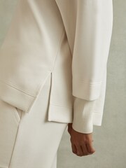 Reiss Cream Bernie Relaxed Open-Collar Jumper - Image 3 of 5