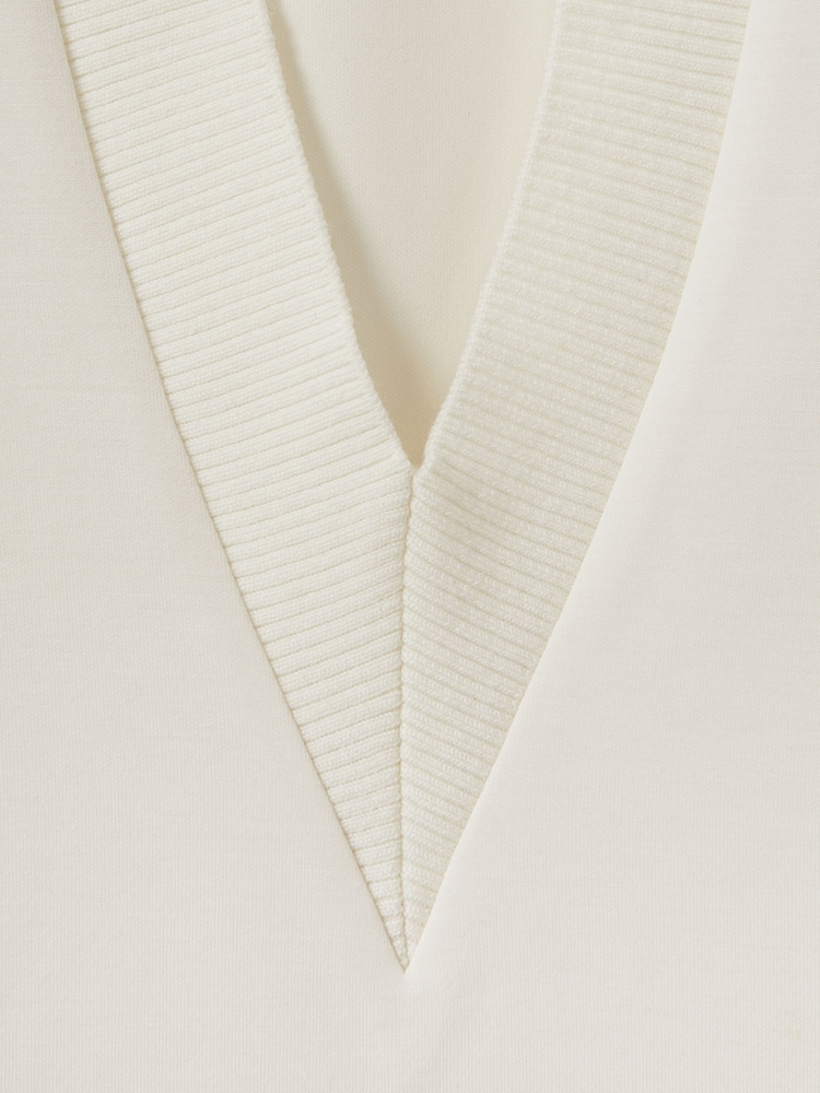 Reiss Cream Bernie Relaxed Open-Collar Jumper - Image 5 of 5