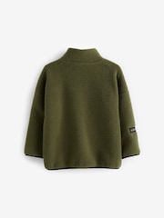 Khaki Green Zip Through Borg Fleece (3-16yrs) - Image 2 of 4