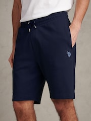 U.S. Polo Assn Blue Twill Texture Jersey Shorts - Image 2 of 7