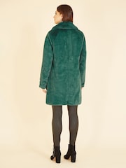 Yumi Forest Green Faux Fur Coat - Image 4 of 5