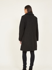 Yumi Black Teddy Bear Coat - Image 2 of 5