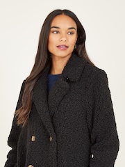 Yumi Black Teddy Bear Coat - Image 4 of 5