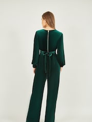 Yumi Green Velvet Long sleeve Jumpsuit - Image 2 of 4