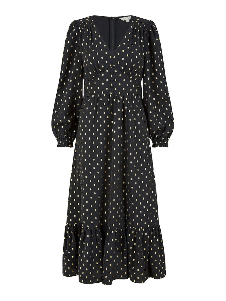 Yumi Langärmeliges Midikleid mit Folienprint - Bild 5 von 5 Yumi Langärmeliges Midikleid mit Folienprint - Bild 5 von 5