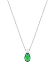 Simply Silver Sterling Silver Tone 925 Emerald Pendant Necklace - Image 1 of 1