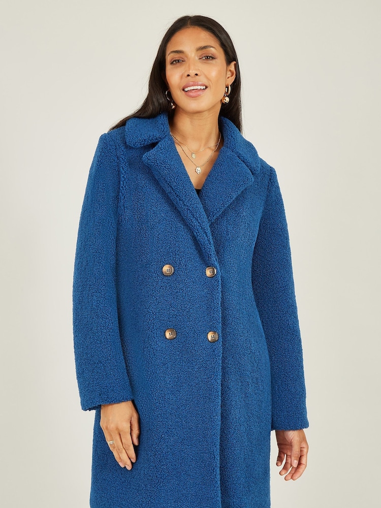 Niebieski - Yumi Teddy Bear Coat - Image 1 of 5