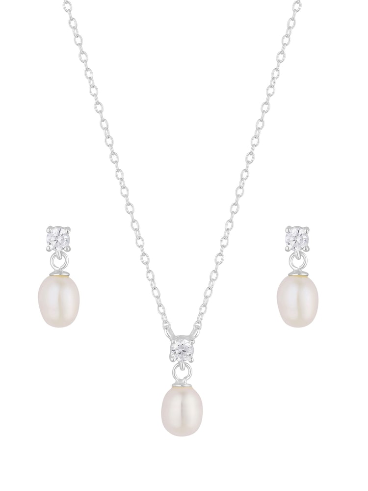 Simply Silver Silver Freshwater Pearl And Cubic Zirconia Set - Image 2 of 4 Simply Silver Silver Freshwater Pearl And Cubic Zirconia Set - Image 2 of 4