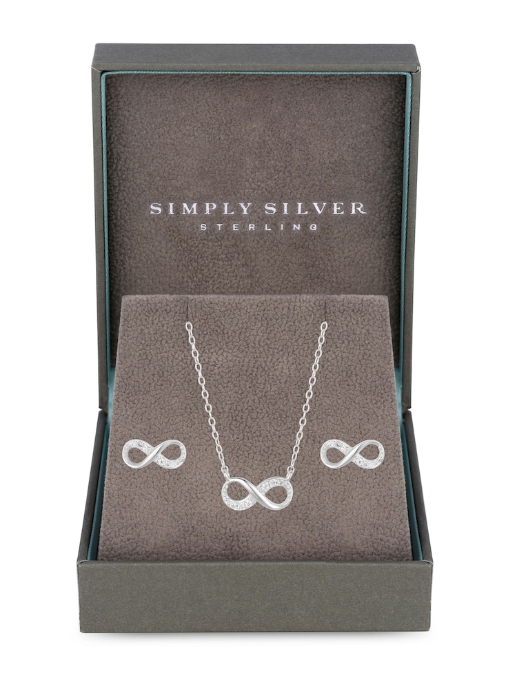 Simply Silver Silver Infinity Set - Image 1 of 2
