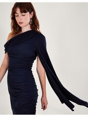 Monsoon Blue Dora Drape Dress - Image 1 of 4