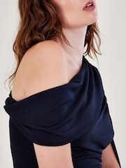 Monsoon Blue Dora Drape Dress - Image 3 of 4
