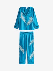 Monsoon Blue Clover Feather Pyjamas Set - Image 5 of 7