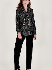 Monsoon Black Poppy Tweed Jacket - Image 1 of 4