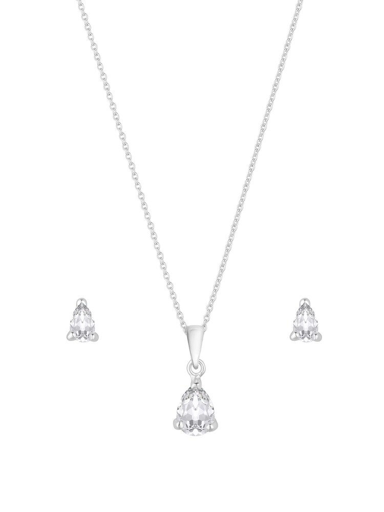 Simply Silver Silver Cubic Zirconia Pear Stone Set - Image 2 of 4 Simply Silver Silver Cubic Zirconia Pear Stone Set - Image 2 of 4