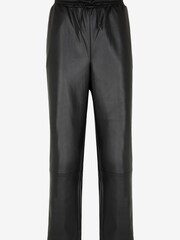 Mint Velvet Black Faux Leather Joggers - Image 3 of 4