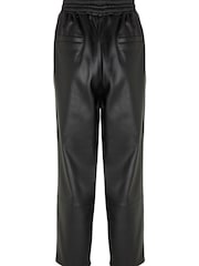 Mint Velvet Black Faux Leather Joggers - Image 4 of 4