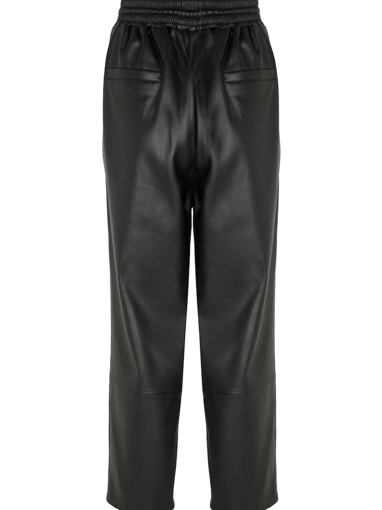 Mint Velvet Black Faux Leather Joggers - Image 4 of 4 Mint Velvet Black Faux Leather Joggers - Image 4 of 4