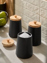 Set of 3 Black Storage Jars - Image 2 of 5