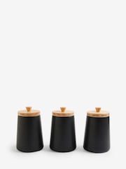 Set of 3 Black Storage Jars - Image 4 of 5