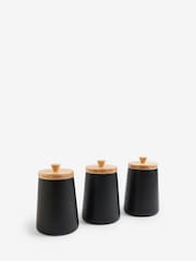 Set of 3 Black Storage Jars - Image 5 of 5