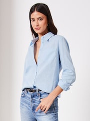 Lipsy Blue Pocket Button Through Shirt - Image 1 of 5