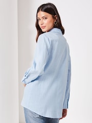 Lipsy Blue Pocket Button Through Shirt - Image 3 of 5