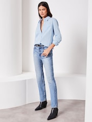 Lipsy Blue Pocket Button Through Shirt - Image 4 of 5