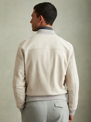 Reiss Off White Diego Suede Bomber Jacket - Image 4 of 5