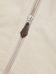 Reiss Off White Diego Suede Bomber Jacket - Image 5 of 5