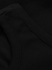 Reiss Black Andi Ribbed Cotton Blend Cropped Vest - Image 6 of 6