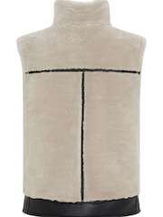 Mint Velvet Cream Borg Funnel Neck Gilet - Image 4 of 4