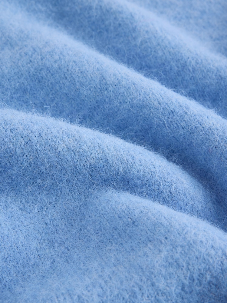 Light Blue Long Sleeve Standneck Knit Jumper With Wool - Image 2 of 3 Light Blue Long Sleeve Standneck Knit Jumper With Wool - Image 2 of 3