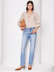 Lipsy Brown Stripe Collared Button Through Shirt - Image 3 of 4
