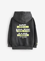 Reebok Boys Oversized Washed Graphic 100% Cotton Black Hoodie - Image 7 of 9