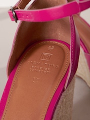 Pink Signature Leather Closed Toe Bow Wedges - Image 6 of 6