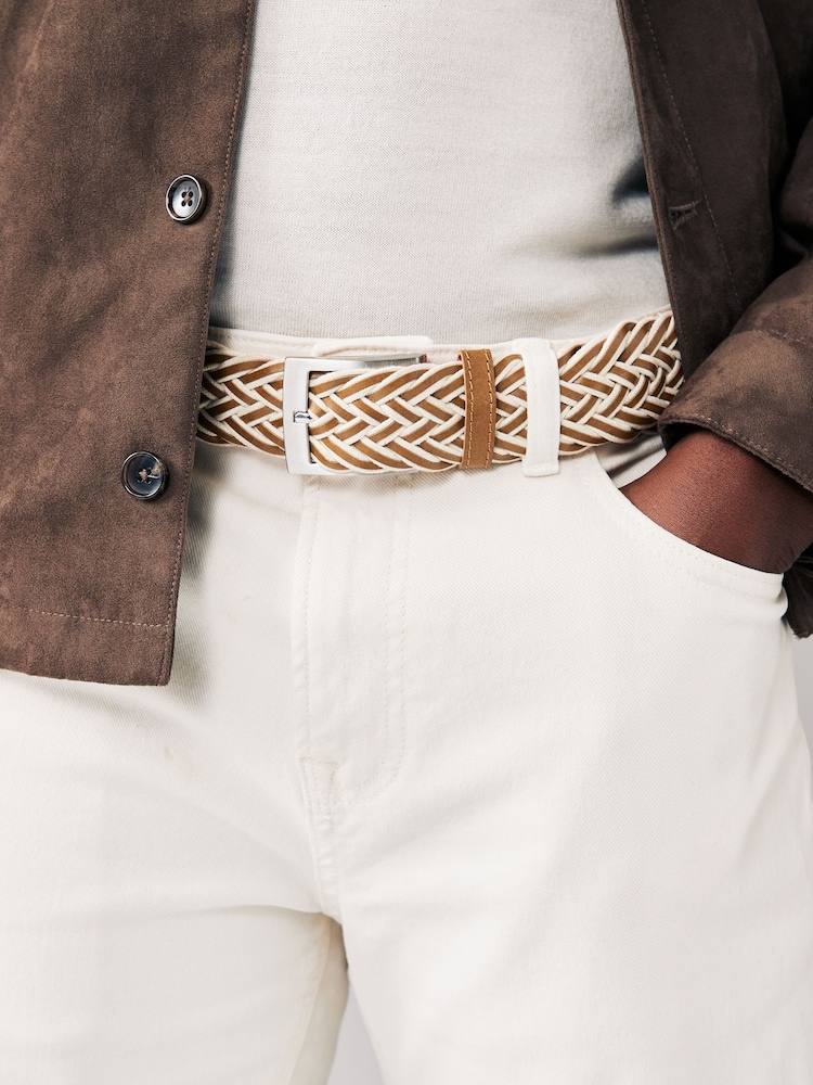 Tan Brown Weave Leather Belt - Image 1 of 3