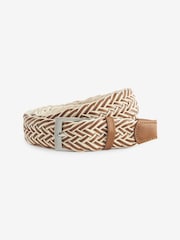 Tan Brown Weave Leather Belt - Image 2 of 3