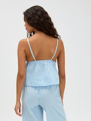 Boux Avenue Blue Broderie Cotton Long Pyjamas Set - Image 3 of 5