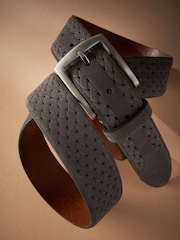 Grey Signature Suede Textured Belt - Image 3 of 3