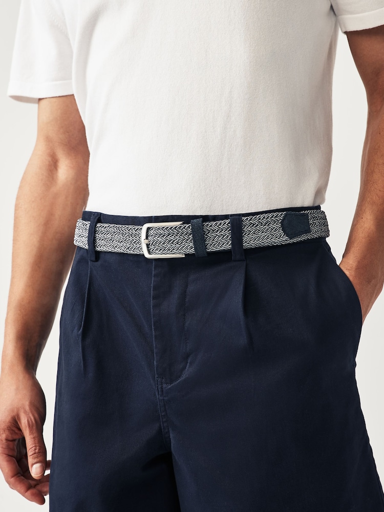 Navy Blue Woven Elasticated Belt - Image 1 of 3