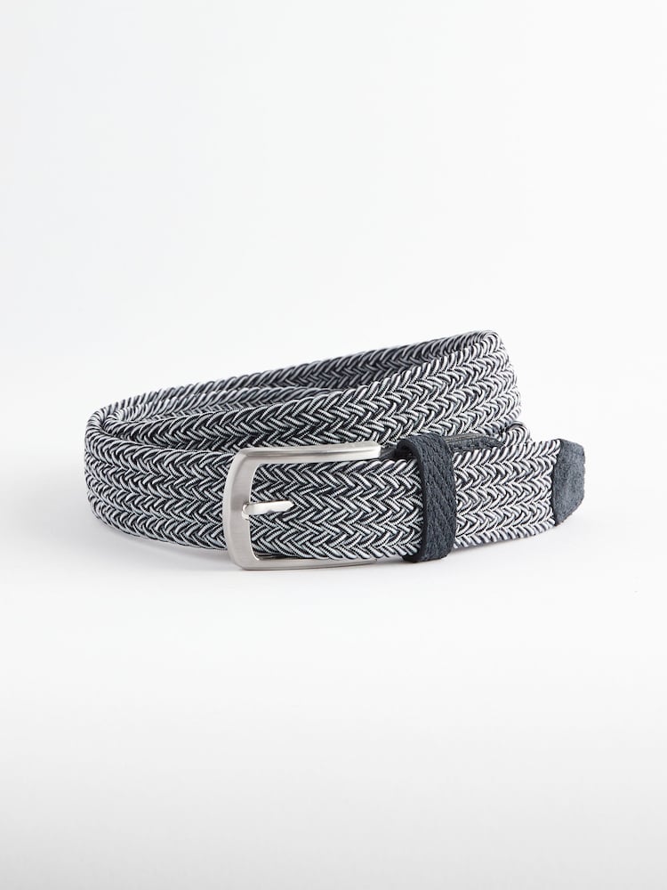 Navy Blue Woven Elasticated Belt - Image 2 of 3