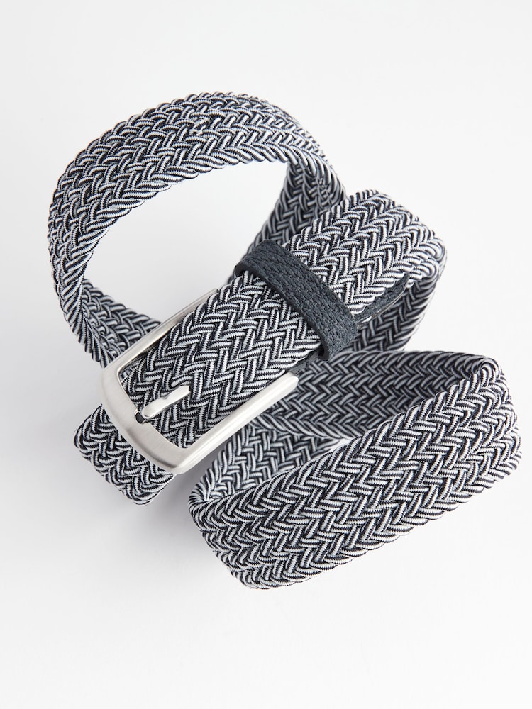 Navy Blue Woven Elasticated Belt - Image 3 of 3