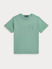 Мятный зеленый - Polo Ralph Lauren Boy 100% Cotton Jersey Pocket T-Shirt - Изображение 1 из 2