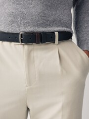 Black Leather Textured Belt - Image 1 of 1